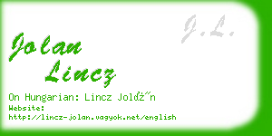 jolan lincz business card